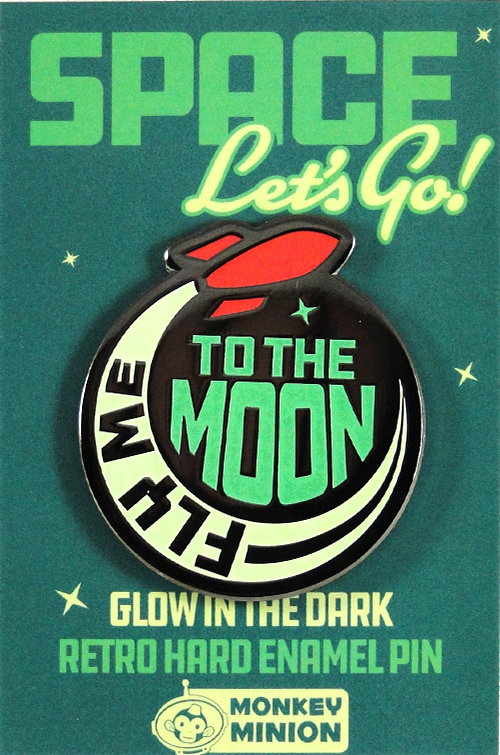 Fly Me To The Moon Glow in the Dark Enamel Pin
