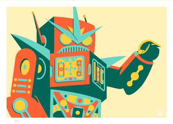 Red Robot 5x7 Giclee Print picture