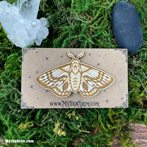 Moth Wooden Pin picture