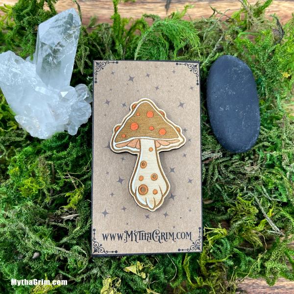 Mushroom Wooden Pin picture