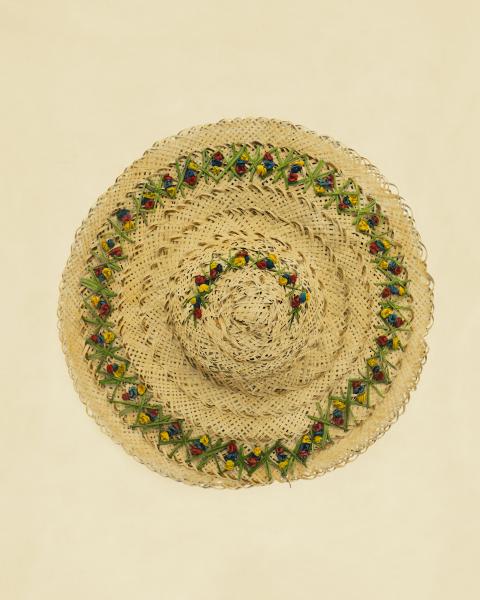 Flower Straw Sun Hat REPRODUCTION picture