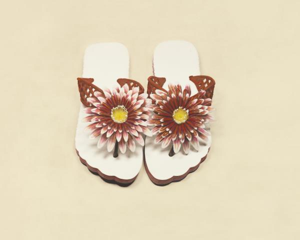 Red Flower Flip Flops REPRODUCTION picture