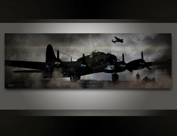 B-17 Bomber Captain America premium artistic canvas