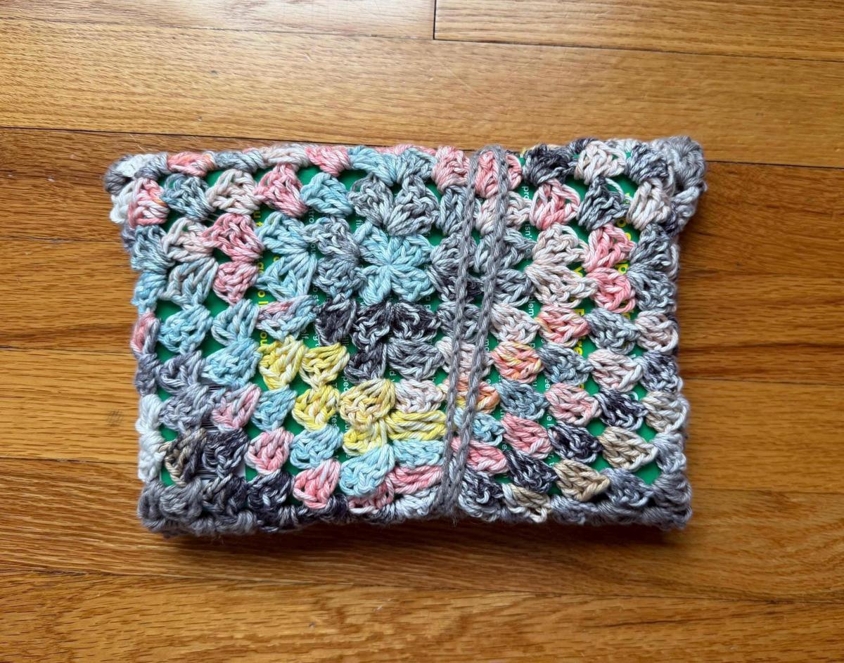Handmade 100% Cotton Crochet Book Cover | Reusable Fabric Book Sleeve | Protects Paperbacks and Hardcovers | Book Lover Gift picture