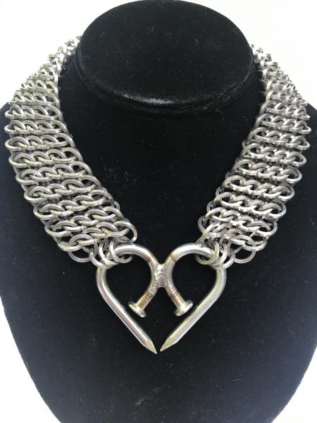 Stainless Steel and Welded Heart Necklace