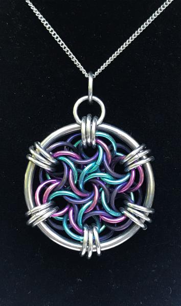 Moorish Rose Pendant - Purple, Teal, Pink picture