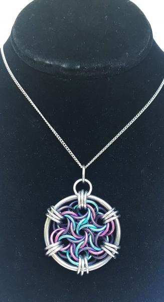 Moorish Rose Pendant - Purple, Teal, Pink picture