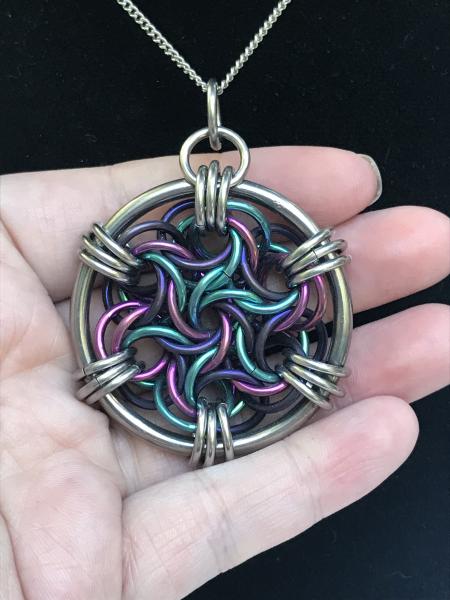 Moorish Rose Pendant - Purple, Teal, Pink picture