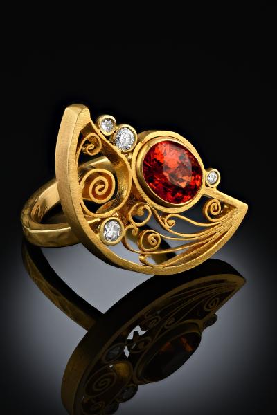 Spesortite Garnet Ring