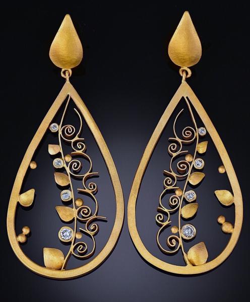 Swirls and Diamonds Earrings