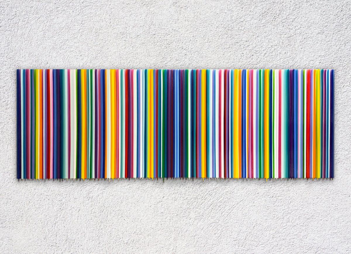 Spring Fever stripes and drips painting picture