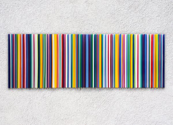 Spring Fever stripes and drips painting picture