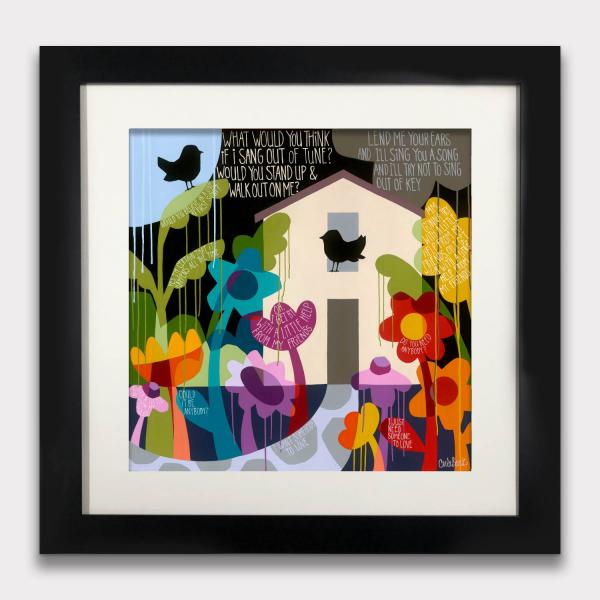 With a Little help from my friends framed print 30x30 picture