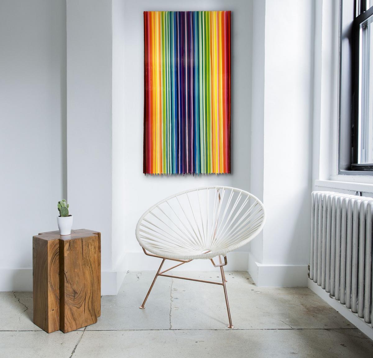 Lucky Charm original painting stripes and drips picture