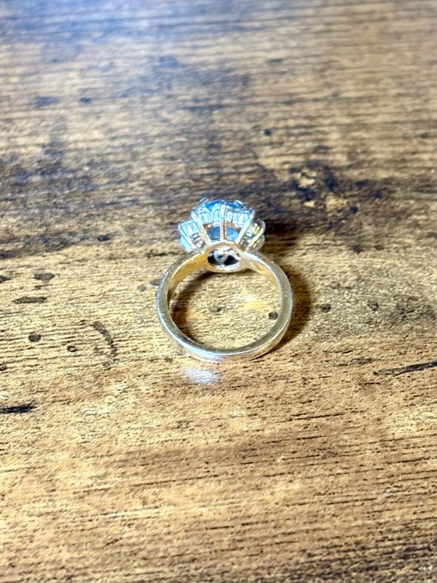 Blue Faceted Gem Ring (Size 6.25) picture