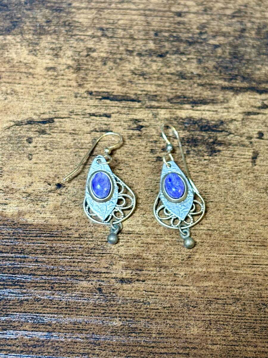 Boho Style Amethyst Dangle Earrings picture