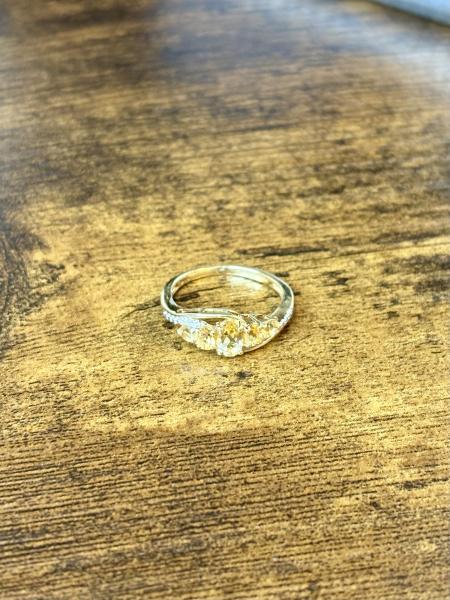 Sterling Silver Citrine Ring (Size 8)