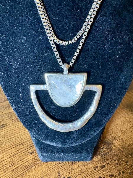 Lucky Brand Crystal Pendent Silver Tone Necklace