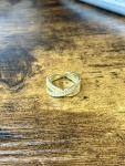 Rhinestone Twist Gold Tone Ring (Size 6)