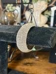 Rhinestone Silver Tone Cuff Bracelet