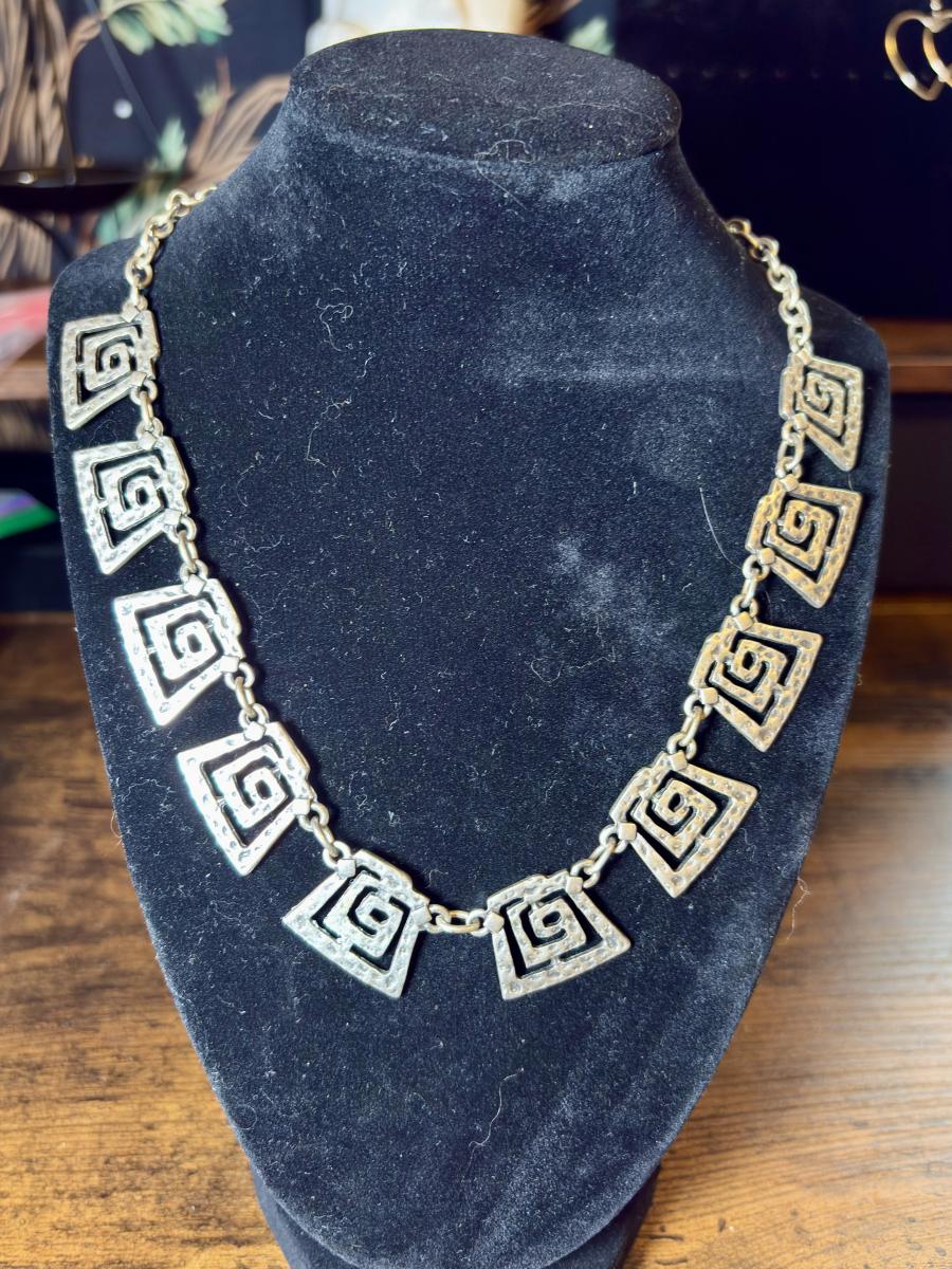 Sterling Sliver Swirl Necklace w/ Coin Charm picture