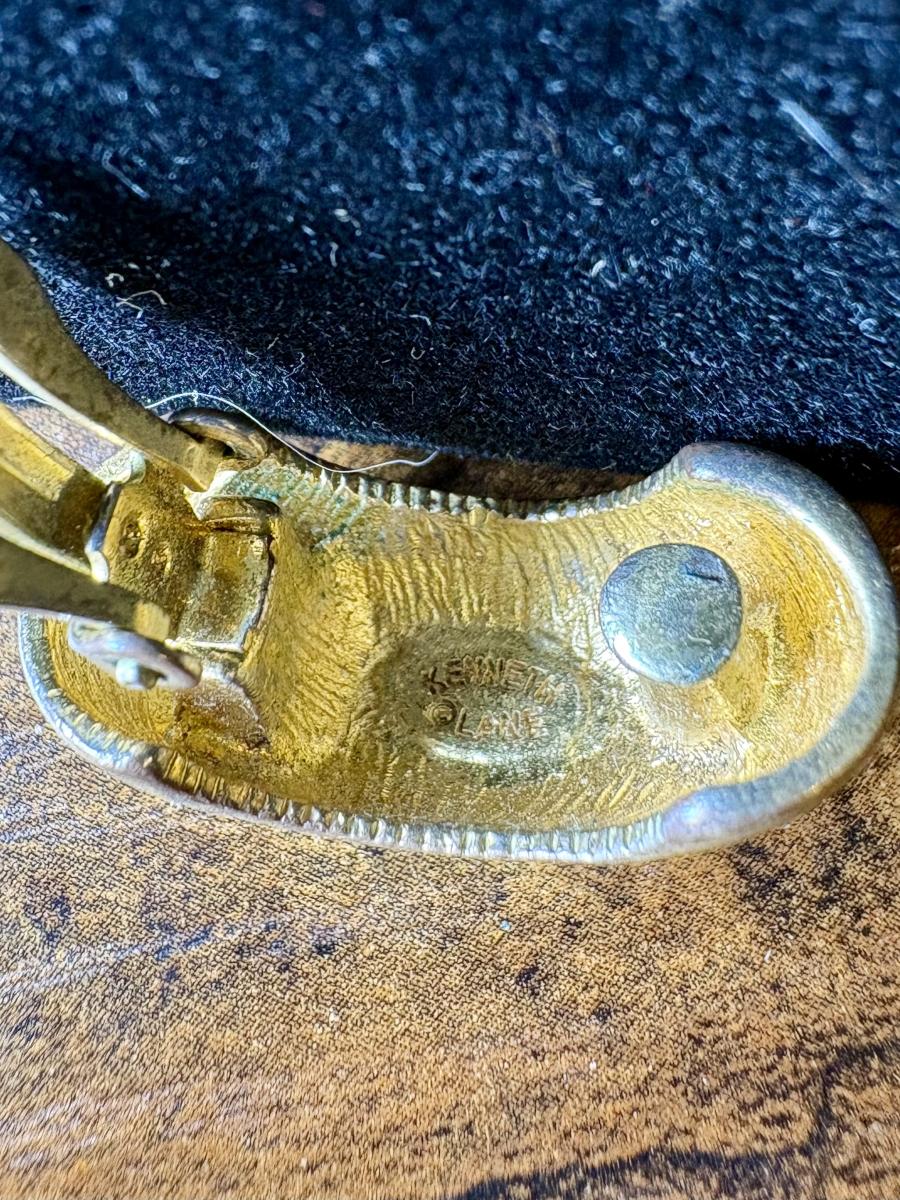 Kenneth Lane Gold Tone Clip ons picture