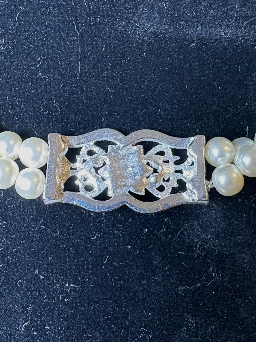 Annaleece Pearl Choker Sliver Tone Necklace picture