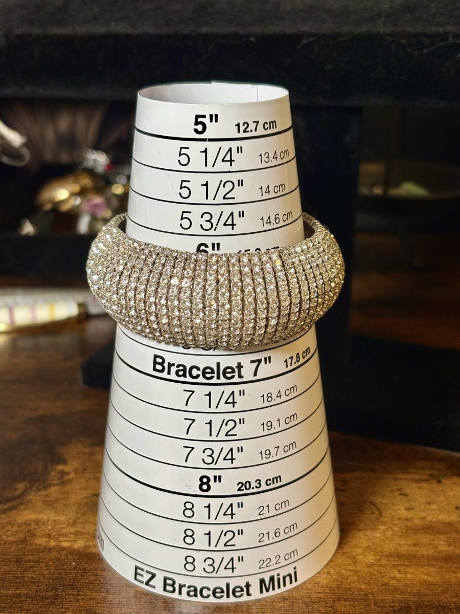 Rhinestone Silver Tone Cuff Bracelet picture