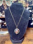 Cloisonn&eacute; Butterfly Gold Tone Necklace