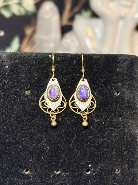 Boho Style Amethyst Dangle Earrings