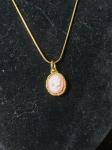 Mini Pink & Gold Tone Cameo Necklace