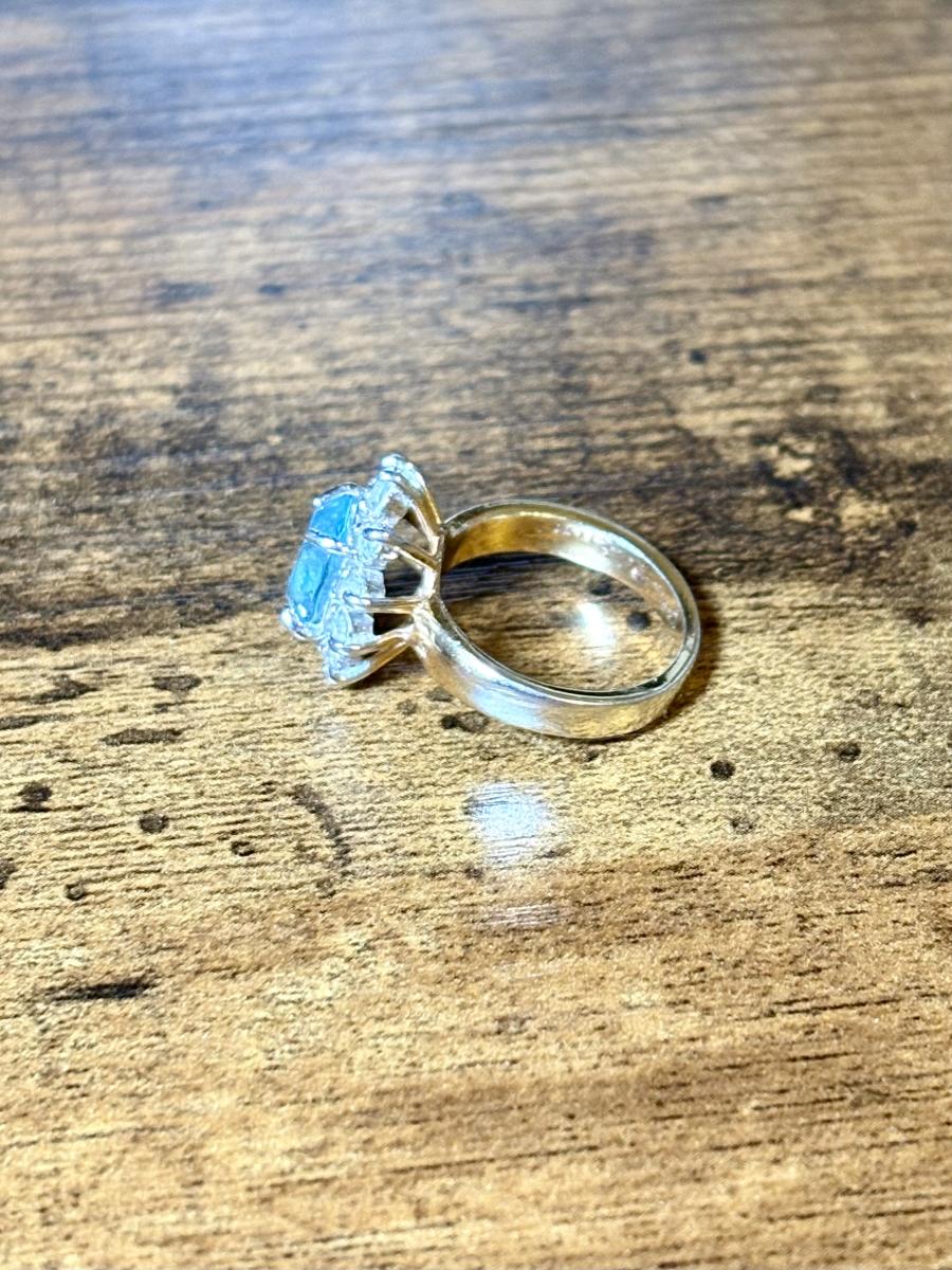 Blue Faceted Gem Ring (Size 6.25) picture