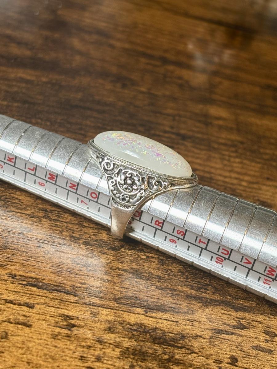 Opalite Sliver Tone Ring (Size 8) picture
