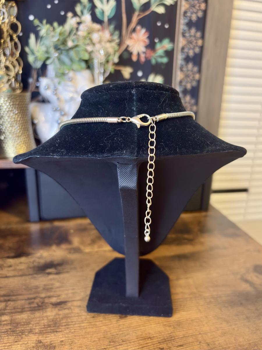 Crystal Geometric Gold Tone Choker Necklace picture