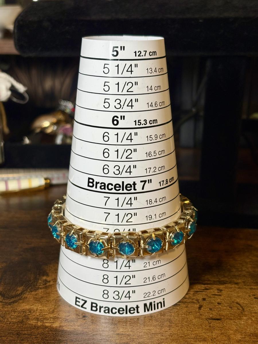 Blue Gem & Gold Tone Boho Bracelet picture