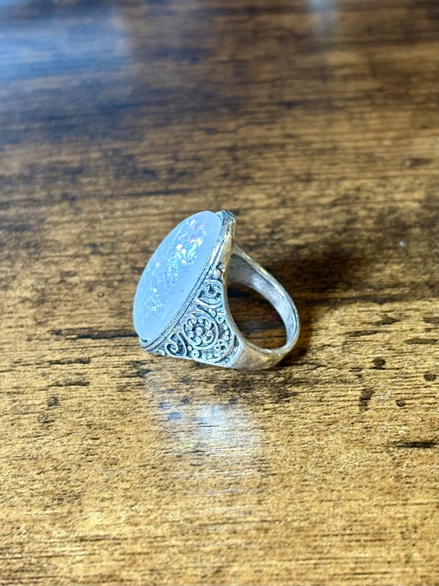 Opalite Sliver Tone Ring (Size 8) picture