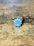 Blue Faceted Gem Ring (Size 6.25)