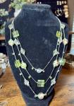 Green Glass Beaded Multi-Chain Necklace