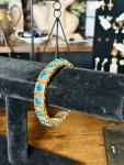 Blue Gem & Gold Tone Boho Bracelet