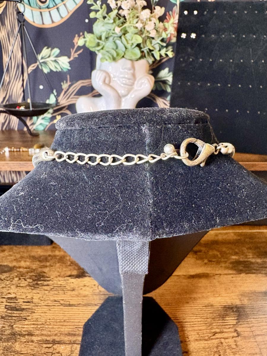 Tribe Imprinted Fan Sliver Tone Necklace picture