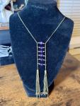 Zad Amethyst Bronze Tone Tassel Necklace