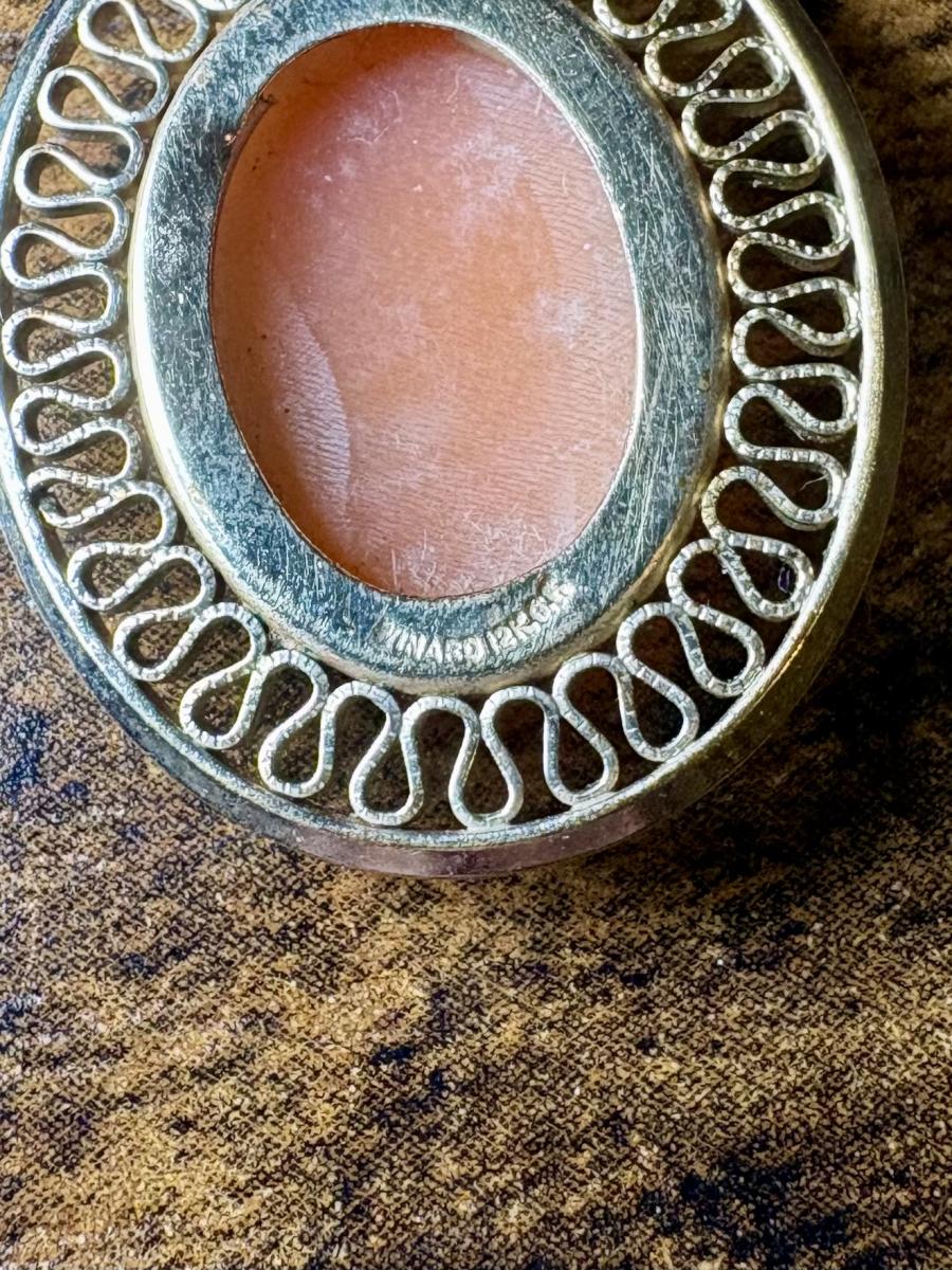 Winard 12KT Gold Filled Filigree Cameo Pendent picture