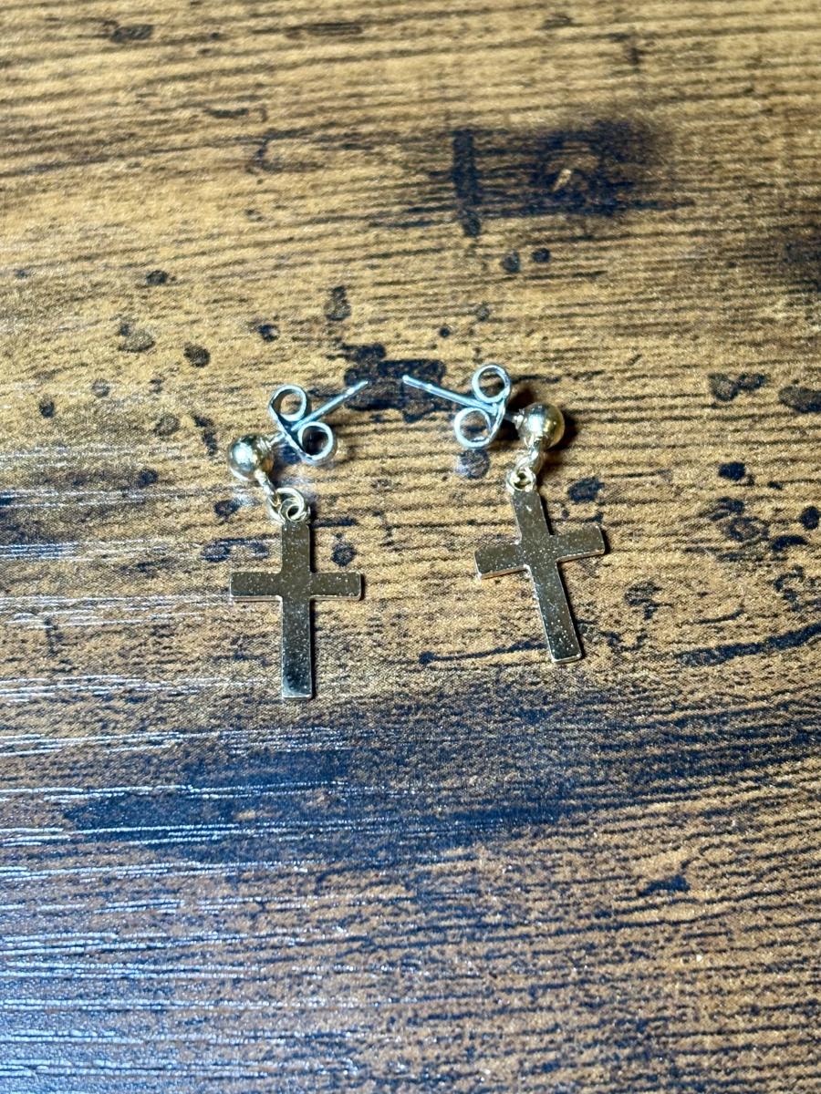 Sarah Coventry Gold Tone Cross Earrings picture