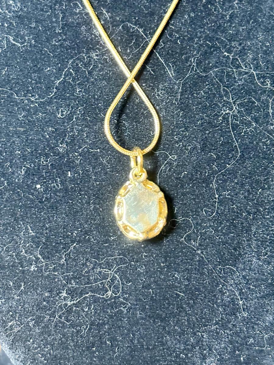 Mini Pink & Gold Tone Cameo Necklace picture
