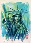 Liberty Resolute - Watercolor on Rice Paper Print