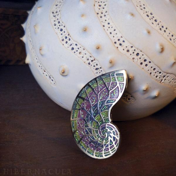 Sacred Spiral Rainbow Ammonite Pin picture