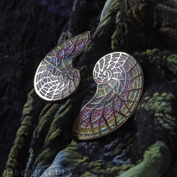 Sacred Spiral Rainbow Ammonite Pin picture