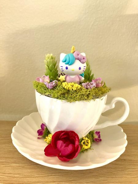 Hello Kitty Tea Cup Terrarium