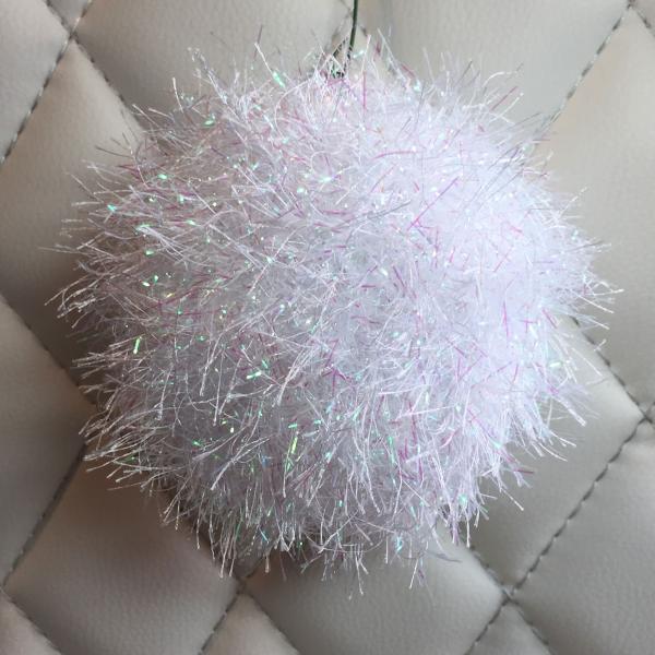 White Tinsel Eyelash Hand Knit Bulb