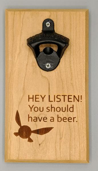 Hey Listen Magnetic Bottle Opener picture